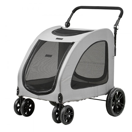 VEVOR hondenbuggy 79x91x113cm hondenkar 16kg laadvermogen hondentrolley aluminium frame 600D Oxford stof nylon gaas venster 4 EVA wielen hondenbox dierenbuggy kattenbuggy huisdierenvervoer