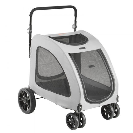 VEVOR hondenbuggy 79x91x113cm hondenkar 16kg laadvermogen hondentrolley aluminium frame 600D Oxford stof nylon gaas venster 4 EVA wielen hondenbox dierenbuggy kattenbuggy huisdierenvervoer