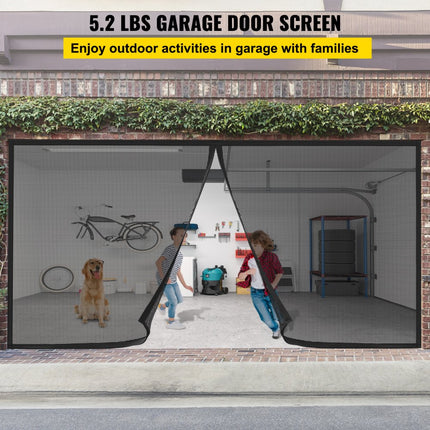 VEVOR Garagedeurscherm 19" x 84" voor 2 auto's 5lb Heavy Duty glasvezelgaas voor snelle toegang met zelfsluitende magneet en verzwaarde basis Kind-/diervriendelijk