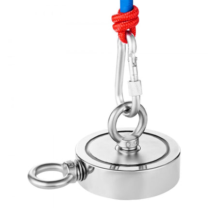 VEVOR 454kg sterke magnetische visset dubbelzijdig trekkoord karabijnhaak rood