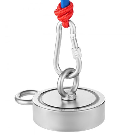 VEVOR 771kg sterke magnetische visset dubbelzijdig trekkoord karabijnhaak rood