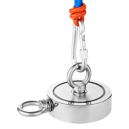 VEVOR 635 kg sterke magnetische visset, dubbelzijdige karabijnhaak met trekkoord