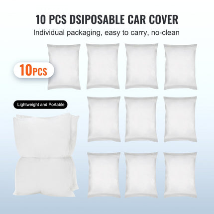 VEVOR Plastic autohoes, 10-pack wegwerp autohoezen, 22 x 12 inch, universele plastic autohoes, waterdichte stofdichte volledige hoes, autohoes voor buiten/binnen