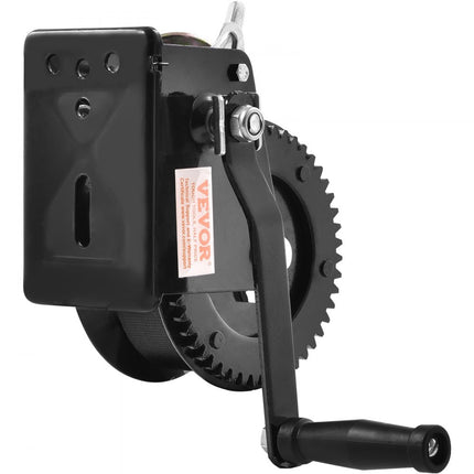 VEVOR kabellier 725,7kg handkabellier 224x151x177mm bootlier 2-weg ratel/1-speed handlier met ca. 10m polyester band bandlier met ergonomische handgreep handkabellier voor voertuigen en boten