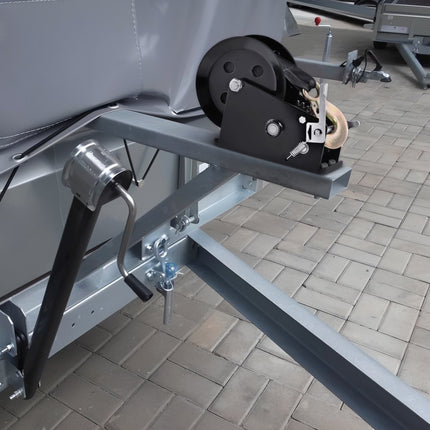 VEVOR kabellier 1587,5kg handkabellier 160x160x180mm bootlier 2-weg ratel/2 snelheden handlier met ca. 10m polyester band bandlier met ergonomische handgreep handkabellier voor voertuigen en boten