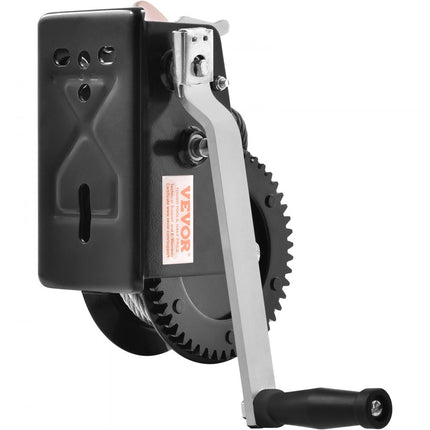 VEVOR kabellier 1587,5kg handkabellier 260x147x182mm bootlier 2-weg ratel/2 snelheden handlier met ca. 10m kabel bandlier met ergonomische handgreep handkabellier voor voertuigen en boten