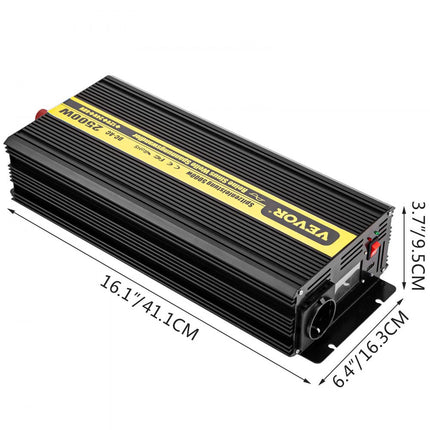 VEVOR Zuivere Sinus Omvormer 2500W, Omvormer DC 12V Naar AC 230 V en Monitor LCD, Pure Sinus Omvormer Piekvermogen 5000W, Spanningsomvormer Pure Sinus en Afstandsbediening, Auto Omvormer Veilig Huis