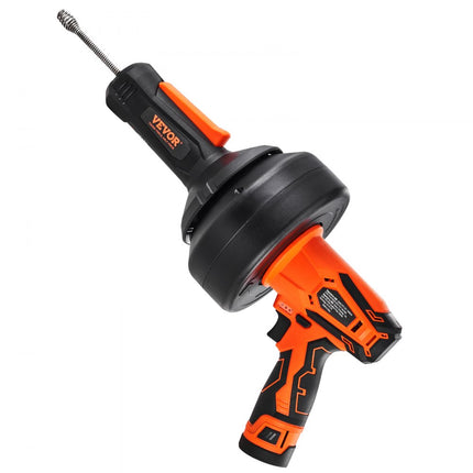 VEVOR 12V elektrische pijpreiniger Pijpreiniger Draadloos sanitairslang Automatische voeding 8m pijpslang Diameter 7mm Afvoerontstopper voor 19-50mm pijpen met oplader