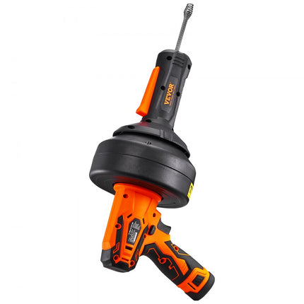 VEVOR 12V elektrische pijpreiniger Pijpreiniger Draadloos sanitairslang Automatische voeding 8m pijpslang Diameter 7mm Afvoerontstopper voor 19-50mm pijpen met oplader