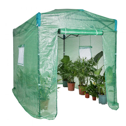 VEVOR Pop-up broeikas, 98" x 72" x 90" broeikas, PE-afdekking met hoge sterkte met deuren en ramen en gepoedercoat stalen frame, geschikt voor planten en opslag