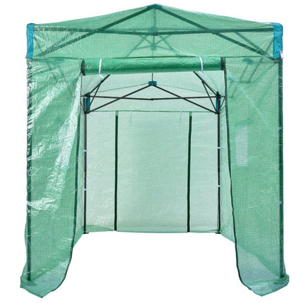 VEVOR Pop-up broeikas, 98" x 72" x 90" broeikas, PE-afdekking met hoge sterkte met deuren en ramen en gepoedercoat stalen frame, geschikt voor planten en opslag