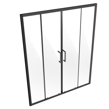 VEVOR semi-frameloze dubbele schuifdeur douchewand 1469-1499x1778mm zwart
