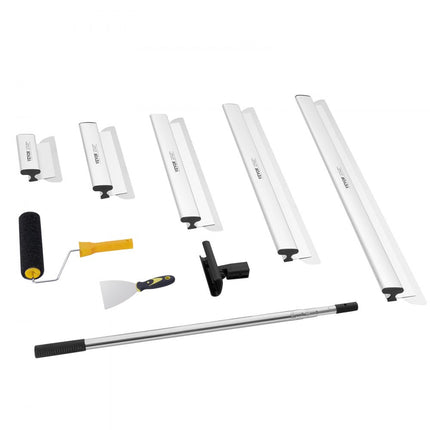 VEVOR Gipsplaatspatelbladenset, 254/406/610/813/1016 mm spatelbladen + 862-2072 mm verlengingshandgreep Roestvrijstalen messpatelgereedschap voor gipsplaat/wandplaat/gipsplaat