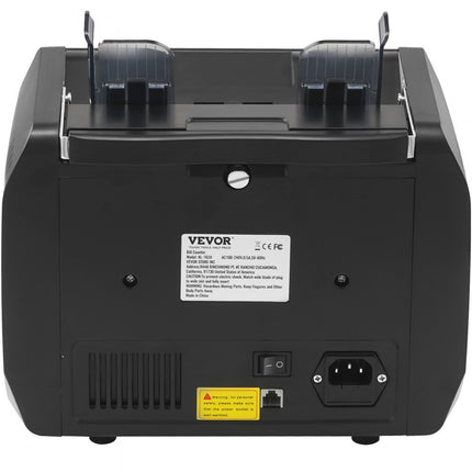 VEVOR-geldtelmachine, bankbiljettenteller met UV-, MG-, IR- en DD-valsgelddetectie, USD- en EUR-geldtelmachine met optelling en batchmodus, groot LCD- en extern display