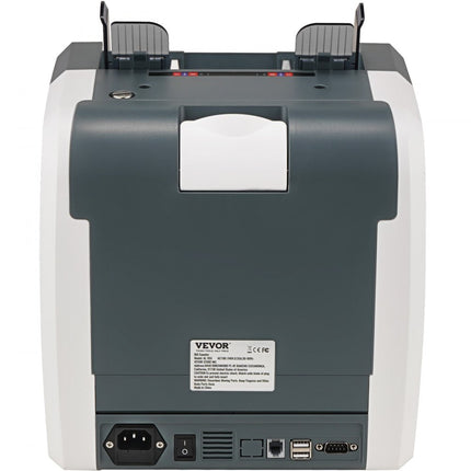 VEVOR geldtelmachine, bankbiljettenteller met gemengde denominatie, 2CIS, SN, UV, IR, MG, DD Valsgelddetectie, meerdere valuta's, waardetel- en sorteerapparaat, printer geactiveerd