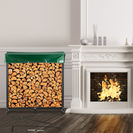 VEVOR Brandhoutrek Houtopslag Zwart 6 Voeten 1300 Pond Houtopslag Brandhoutrek Metaal Groot Brandhout Logboekrek Binnen voor Thuis van Industrieel