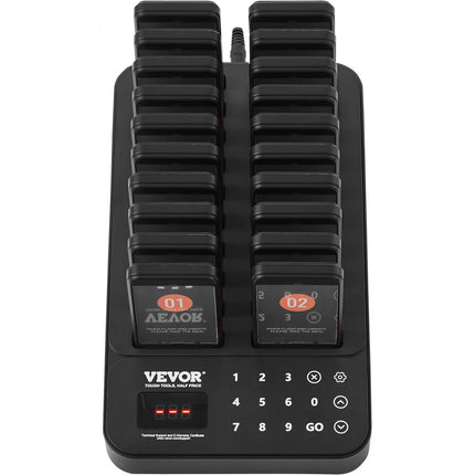 VEVOR Restaurant Pager-systeem, draadloos wachtrijsignaal met bereik van 400 m, gastoproeppieper met trillen en knipperen, 20 pagers voor foodtruck, kerk, kleuterschool
