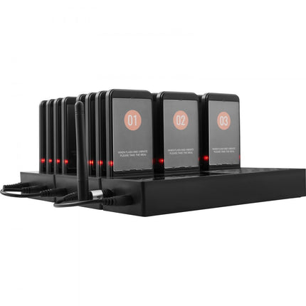 VEVOR Restaurant Pager-systeem, draadloos wachtrijsignaal met bereik van 400 m, gastoproeppieper met trillen en knipperen, 24 pagers voor foodtruck, kerk