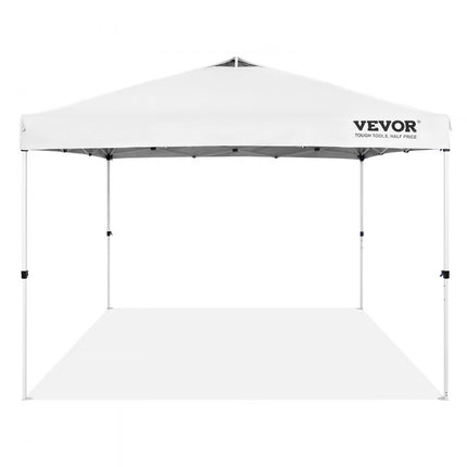 VEVOR paviljoen 304,8x304,8x320cm tuintent 250D PU zilver gecoate stof opvouwbaar paviljoen incl. opbergtas partytent 6-8 personen pop-up tent wit tuinpaviljoen voor kampeertrip