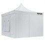 VEVOR paviljoen 304,8x304,8x320cm tuintent 500D PU zilveren stof opvouwbaar paviljoen in hoogte verstelbaar incl. opbergtas partytent 6-8 personen pop-up tent wit tuinpaviljoen voor kampeertrip