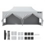 VEVOR paviljoen 304,8x609,6x320cm tuintent 500D PU zilveren stof opvouwbaar paviljoen in hoogte verstelbaar incl. opbergtas partytent 12-16 personen pop-up tent tuinpaviljoen voor kampeertrip