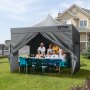 VEVOR paviljoen 304,8x304,8x320cm tuintent 500D PU zilveren stof opvouwbaar paviljoen in hoogte verstelbaar incl. opbergtas partytent 6-8 personen pop-up tent opvouwbare tent tuinpaviljoen voor kampeertrip