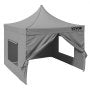 VEVOR paviljoen 304,8x304,8x320cm tuintent 500D PU zilveren stof opvouwbaar paviljoen in hoogte verstelbaar incl. opbergtas partytent 6-8 personen pop-up tent opvouwbare tent tuinpaviljoen voor kampeertrip