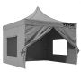 VEVOR paviljoen 304,8x304,8x320cm tuintent 500D PU zilveren stof opvouwbaar paviljoen in hoogte verstelbaar incl. opbergtas partytent 6-8 personen pop-up tent opvouwbare tent tuinpaviljoen voor kampeertrip