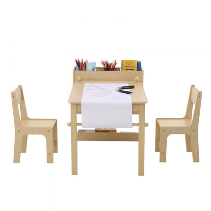 VEVOR kinderzitgroep, kindertafel, 2 kinderstoelen, 1 tafel, kinderzitgroep van MDF van de kwaliteit P2, 2 in 1 kindertafelset, bureau en kast, geschikt voor kinderen van 2-8 jaar, speelkamer