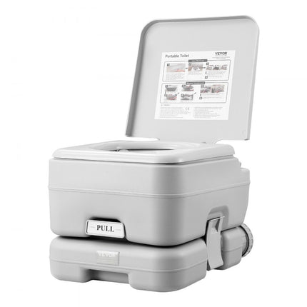 VEVOR Draagbaar toilet Campingtoilet Commodestoel 12L Mobiel toilet