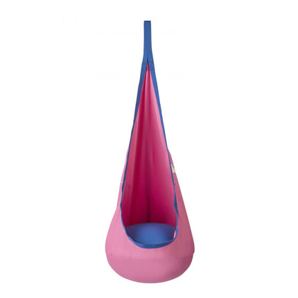 VEVOR hanggrot ø 70 x 160 cm hangstoel 54 kg draagvermogen hangmat van katoenen canvas LED-lichtketting hangzit hangtent schommel therapieschommel hangschommel kinderroze