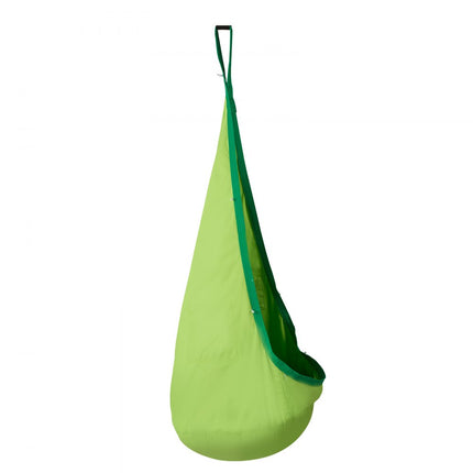 VEVOR hanggrot ø 70 x 160 cm hangstoel 54 kg draagvermogen hangmat van katoenen canvas LED-lichtketting hangzit hangtent schommel therapieschommel hangschommel kinderen groen