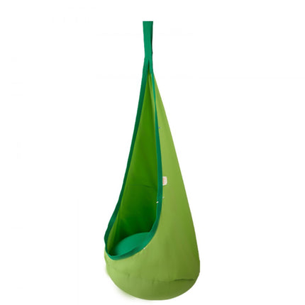 VEVOR hanggrot ø 70 x 160 cm hangstoel 54 kg draagvermogen hangmat van katoenen canvas LED-lichtketting hangzit hangtent schommel therapieschommel hangschommel kinderen groen