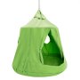 VEVOR hangende grot, hangende tent met een capaciteit van 150 kg, voor binnen en buiten, hangende tas, sensorische schommelstoel met LED-lichtsnoeren, 110 x 117 cm, hangende tent, hangende stoel voor kinderen en volwassenen, groen
