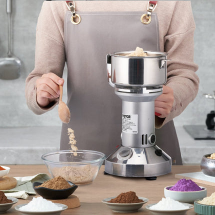 VEVOR Grinder Elektrische Graanmolen 150g Slijpmachine 1050W Multifunctionele Keukenmolen Meelpoeder Machine Timing Droge Molen voor