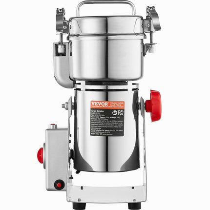 VEVOR elektrische graanmolen 1500W machine maïsmolen 300g kruidenmolen