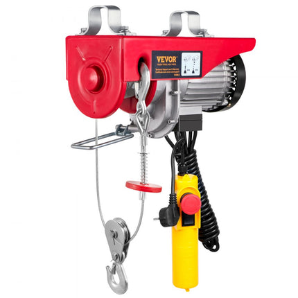 VEVOR Elektrische Lier 300 kg tot 600 kg hefhoogte 12 m Kabeltakel motorlier 1150 W koperen motorkatrol 10 m/min hijssnelheid takel
