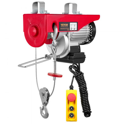 VEVOR Elektrische Lier 500 kg tot 1000 kg hefhoogte 12 m Kabeltakel motorlier 1600 W koperen motorkatrol 10 m/min hijssnelheid takel met bedrade
