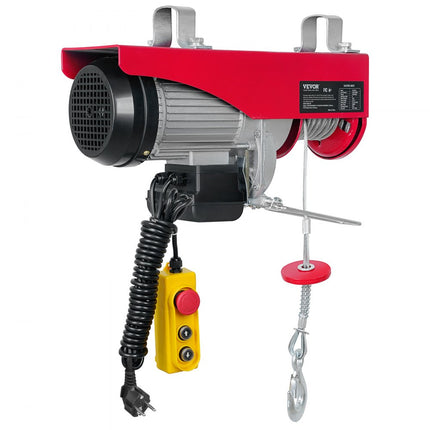 VEVOR Elektrische Lier 500 kg tot 1000 kg hefhoogte 12 m Kabeltakel motorlier 1600 W koperen motorkatrol 10 m/min hijssnelheid takel met bedrade
