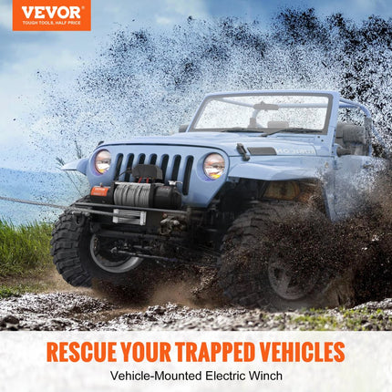VEVOR Elektrische Lier 18.000 lb Winch Voertuigen Lier IP67 Staalkabel Draadloze Bediening