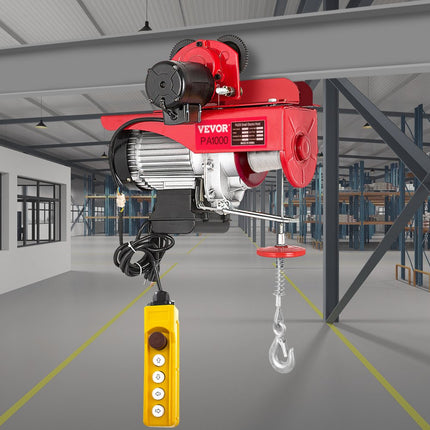 VEVOR Elektrische Kabeltakel Lifting Hoist Elektrische Lier met Trolley 1 T Belasting 13 m/min