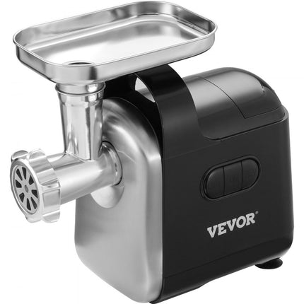 VEVOR elektrische vleesmolen RVS vleesmachine 3 kg/minuut gehakt, 550 W multi foodprocessor worstvuller incl. 2 snijplaten, 3 worsttubes, 2 messen voor rund, kip, kalkoen etc.