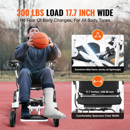 VEVOR opvouwbare elektrische rolstoel medische scooter 449,58 mm zitbreedte 20 km