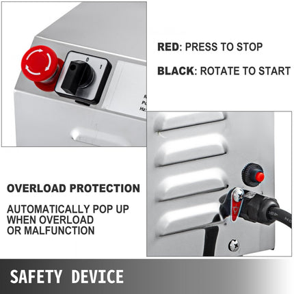 VEVOR Automatische Grain Grinder Molen 2200W, Graanmolen Grinder Roestvrij Staal Motorsnelheid 1500 r/min, Electric Snelle Grain Grinder Mill Poeder Machine Commercial Granen Korenmolen 30-50 KG/H