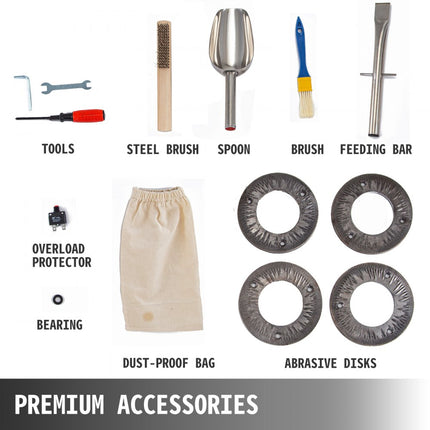 VEVOR Automatische Grain Grinder Molen 2200W, Graanmolen Grinder Roestvrij Staal Motorsnelheid 1500 r/min, Electric Snelle Grain Grinder Mill Poeder Machine Commercial Granen Korenmolen 30-50 KG/H