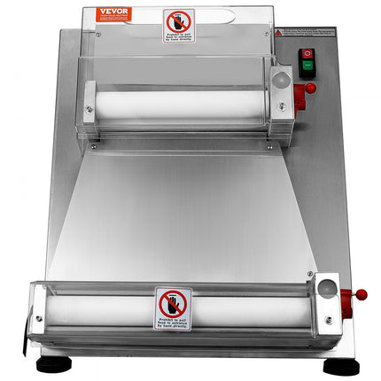 VEVOR Pizzadeegdeegpers 76,2 tot 381 mm, 1-5,5 mm dikte Making Machine voor het persen van pizza Handkeuken, 260 stks / uur elektrische pizzadeegpers, commerciële roestvrijstalen deegroller