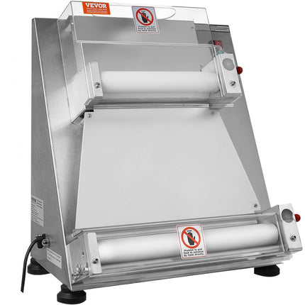 VEVOR Pizzadeegdeegpers 76,2 tot 381 mm, 1-5,5 mm dikte Making Machine voor het persen van pizza Handkeuken, 260 stks / uur elektrische pizzadeegpers, commerciële roestvrijstalen deegroller