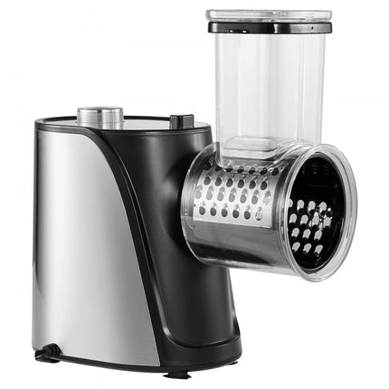 VEVOR Elektrische kaasrasp / salademaker, 250 W slacentrifuge, elektrische groentesnijder Groentesnijder, fruithakselaar met 5 hulpstukken, voedselsnijder gemaakt van roestvrij staal en ABS