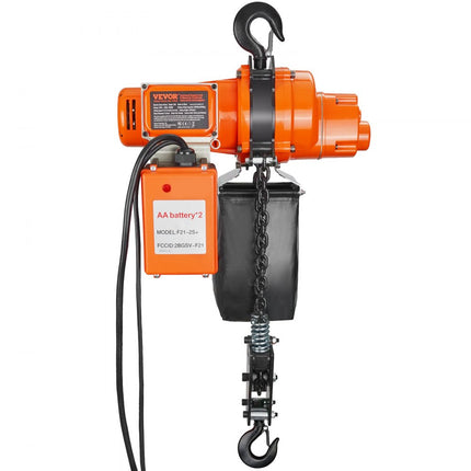 VEVOR kettingtakel elektrische kraantakel 6m touwtakel 998kg draadloos/bedraad
