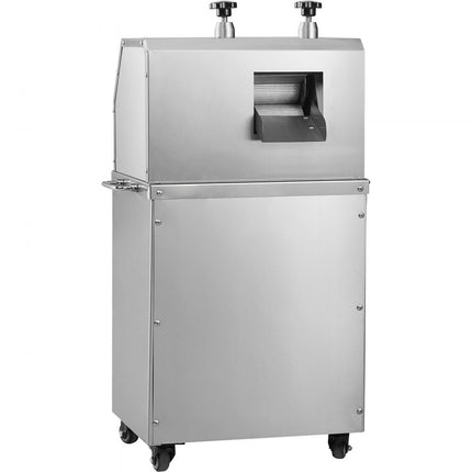 VEVOR elektrische suikerrietpers, 750 W suikerrietpers met 300 kg/u hoog vermogen, 3 roestvrijstalen rollen, 2,4 inch grote inlaat, suikerrietpers op wielen voor thuis/commercieel